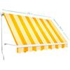 Sangiorgio - Tenda da Sole a Caduta 250x250 cm con Braccio Avvolgibile e Braccetti Ferma Tenda - ideale Per Balcone e Terrazzo - Colore Giallo e Bianco