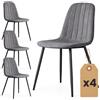 AKORD 4x Sedia trapuntata con rivestimento in tessuto Dark Graphite LUMO Gambe nere