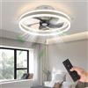 Oyajia Ventilatore da soffitto rotondo da 50W con illuminazione a LED, lampada da soffitto a LED con ventilatore da 50 cm, ventilatore da soggiorno dimmerabile con telecomando