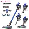 erabros Aspirapolvere Senza Fili Erabros EV2, 450W, 55Kpa, Alta Potenza di Aspirazione, Pulitore Portatile per Casa, Display LED, per Pavimenti e Tappeti