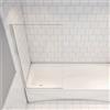 Sopravasca 70 75 80 cm H.140 cm Parete Fissa Doccia Per Vasca Pannello Singolo Vetro Temperato 6 mm Trasparente Anticalcare Telaio Cromato Lucido