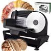 avenido Affettatrice elettrica da 400W, lama da 19 cm, spessore regolabile 0-15mm, corpo in metallo
