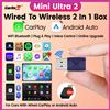 Carlinkit Mini Ultra 2 CarlinKit 5.0 Adattatore Wireless CarPlay e Android Auto, Plug & Play, Connessione WiFi e Bluetooth Automatica per Auto OEM