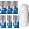 KIT Insetticida Fulmine contro mosche e zanzare - 6 bombolette da 250 ml con diffusore automatico con funzionalità night and day