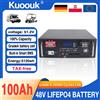 Kuoouk Batteria LiFePO4 48V 100AH, Pacco Batteria al Litio 51.2V 100Ah per Energia Solare, Batteria Ricaricabile con Oltre 9000 Cicli per Accumulo Domestico
