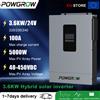 POWGROW Inverter Solare Ibrido 3.6KW con Caricabatterie MPPT 24V 220VAC 100A, Onda Pura, Regolatore Convertitore per Batterie Off-Grid