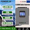 POWGROW Inverter Ibrido 6.5KW 48V Onda Pura MPPT 60-450V Ingresso FV 9000W Carica Massima 120A Picco 12000W Commutazione 10ms Nessuna Batteria Necessaria EU