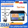 Kuoouk Batteria LiFePo4 24V 12V 350AH 300AH 150AH 100Ah 12.8V con BMS integrato, Cella Litio Ferro Fosfato, 10000 cicli, per Golf Cart e Solare