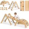 Mamabrum Set Rampicante Montessori XXL 3+ con Triangolo, Arco di Picler e Parete da Arrampicata in Legno per Bambini Mamabrum