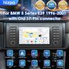 HIZPO Sistema Multimediale Auto Smart Hizpo CarPlay Android Auto con Schermo da 7'' per BMW Serie 5 E39 X5 E53 M5 1995-2007, Autoradio 2 Din, Stereo 4G LTE, Navigazione GPS, Audio BT, Radio