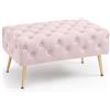AKORD Panca imbottita in velluto trapuntato 80 cm MADRID Rosa cipria