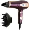 NONE Asciugacapelli 2400W con ionizzazione, aria fredda, 3 temperature, 2 velocità, concentratore, diffusore, asciugatura rapida senza effetto crespo