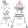 Moby-System Seggiolone Moby-System Magnolia 2 in 1 con Vassoio Regolabile Alto e Basso, Rivestimento in Ecopelle e Cintura di Sicurezza