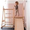 Mamabrum Grande Parco Giochi in Legno 5in1 XXL Set da Arrampicata con Scivolo e Altalena per Bambini, Abilità Motorie Montessori 3+