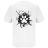 NONE T-shirt da uomo con stampa zampa di gatto e cane effetto graffiti sul retro, maglietta casual streetwear a maniche corte, girocollo in morbido cotone, top estivo oversize unisex, moda urbana hip hop,