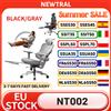 NONE Sedia Ergonomica NEWTRAL NT002, Supporto Lombare Adattivo, Braccioli, Poggiatesta e Poggiapiedi Regolabili, Schienale Regolabile Grigio/Nero