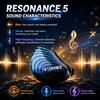 HIFICHOI ERAND RESONANCE 5 Auricolari Ibridi IEMs Cablati HIFI con 2DD+2BA+1MP, Cuffie Monitor a 5 Driver, 5 Tubi, 5 Vie