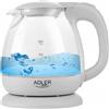 ADLER (欧盟) Bollitore elettrico in vetro Adler AD 1283 1,0 L 1100 W LED Grigio