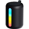 NONE UNICO Altoparlante Bluetooth Rivestito in Tessuto 3W RGB Laterale MINI Verticale 1200mAh (Cavo A-C da 0,5m Incluso) Nero RoHS