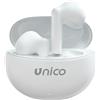 NONE UNICO EP2754 Auricolari Bluetooth TWS Semi-In-Ear con Manico Lungo, 300mAh, Cavo A-C da 0,3m, Bianco Brillante, RoHS CE