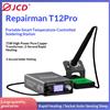 JCD Stazione di saldatura JCD T12 PRO 220V/110V con riscaldamento rapido e termostatico, saldatore da 72W per riparazione di schede madri, BGA e PCB.