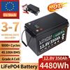 DUHE Batteria LiFePo4 12V 24V 350Ah 100Ah con BMS integrato, Cella Litio Ferro Fosfato, 9000 cicli, per Camper, Golf Cart, Solare, Disponibile in UE, Esente IVA