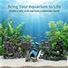 NONE Ornamenti in resina per acquario, rovine di castello, montagna e lanterna retrò vintage, rifugio multicavità con muschio e piante realistiche, nascondiglio per pesci betta e gamberi, decorazione
