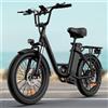 URLIFE Bicicletta Elettrica per Adulti URLIFE E20, Motore 250W, Batteria Rimovibile 48V 13AH, Pneumatici Fat da 20 Pollici, E-Bike per Tutti i Terreni e Città
