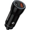 UNICO Caricabatterie da Auto UNICO a Doppia Porta USB-C PD 20W + USB-A QC 18W Ricarica Rapida Compatto Bianco e Nero RoHS CE TUV