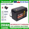 Kuoouk Batteria LiFePO4 al Litio Ferro Fosfato 12.8V 350AH con BMS 100A per Camper, Fuoristrada, Sistemi Off-Grid, Barche da Pesca e Impianti Solari