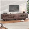 NONE Mobile TV moderno, mobiletto TV per TV fino a 80 pollici, 4 ante a battente, 2 cassetti, 6 vani portaoggetti, adatto per soggiorno e camera da letto, colore noce, 200x39,5x55 cm