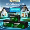 Powgrow Batteria LiFePO4 POWGROW 12V 300Ah o 100Ah o 24V 100Ah, Batteria Litio Ferro Fosfato con BMS Integrato, oltre 6000 Cicli di Carica, per Inverter Solare RV, Senza Tasse