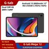 NONE Tablet G-tab Mega 12 Android 15, 8800mAh, Schermo Grande 12" 2K 16:9 90Hz Risoluzione 2000x1200, Sottile e Portatile, 8GB+256GB, Supporto Scheda SD, Wi-Fi 2.4GHz/5GHz o Dual SIM 4G, 8MP+16MP