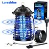Lureshine Trappola e insetticida elettrico estivo per insetti, 4200V, con repellente per zanzare a LED per uso interno/esterno: camera da letto patio giardino: respinge le zanzare, cattura le mosche e non