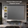 Dreress Schermo per proiettore pieghevole in metallo anti-luce 16:9 4K 1080P, montaggio a parete senza fori con nastro magico per home theater e cinema
