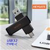 HEYGATE Chiavetta USB OTG Type-C HEYGATE 32GB-256GB USB3.2 Gen1 ad Alta Velocità 150MB/s, Pendrive Portatile in Metallo per Archiviazione su Telefono Cellulare