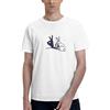 NONE T-shirt uomo bianca con stampa coniglio e mano ombreggiata, maglietta casual a maniche corte, girocollo estivo in cotone, top divertente con grafica minimalista, streetwear regalo per uomo