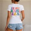 NONE Maglietta da donna 100% cotone, stile casual e streetwear, con stampa colorata In My Mother Era, perfetta per il tempo libero, le vacanze, l'estate, la spiaggia, lo shopping, regalo per amiche e donne