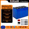 POWLAND Cella LiFePO4 3.2V 100Ah LF100L Lunga Durata Grado A con Guscio in Alluminio per Batterie Solari Domestiche, UPS, Veicoli Marini - Celle al Litio Ricaricabili all'Ingrosso