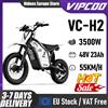 VIPCOO H2 Moto Elettrica da Fuoristrada 3500W 48V 23AH, Motocicletta Elettrica con Pneumatici Larghi 12/14 per Adolescenti e Adulti, Consegna in 3-7 Giorni
