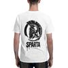 NONE T-Shirt Uomo 100% Cotone con Stampa Spartano, Maglietta a Maniche Corte con Collo Rotondo e Elmo Spartano sul Retro, Grafica Guerriero Vintage, Casual Streetwear, Idea Regalo per Amanti della Storia,