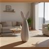 NONE Coniglio Design Bunny Plissé - Scultura Minimalista in Bianco Opaco