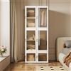 Simurq Armadio pieghevole bianco con 10 ventole manuali, 6 ante, 1 appendiabiti, in PP e PET, 170x69x50 cm