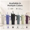 NONE Tazza Termica da 1200ML con Manico e Cannuccia, Borraccia da Viaggio in Acciaio Inossidabile Antigoccia, Tazza Termica con Cannuccia, Borraccia Multicolore per Auto, per Attività all'Aperto, Guida e