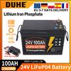 Likctt Batteria LiFePO4 12V 350AH 24V 100Ah, Batteria al Litio Ferro Fosfato a Ciclo Profondo 4480Wh 2560Wh, BMS 100A, 9000+ Cicli, Protezione da Bassa Temperatura, Batteria al Litio per Camper, Nautica,