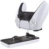 DR1TECH GamePow+ Base di Ricarica per Dualsense PS5 con Ricarica Rapida - Doppio Caricatore Controller Wireless per PS5 con Plug Removibili