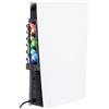 Konix Ventola di raffreddamento per console PS5 - Illuminazione LED RGB - 21 x 68 x 40 cm - 3 velocità - Porta USB 3.0 - Nero