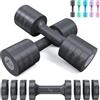 Sportneer Set di manubri regolabili da donna: set di manubri con 2 pesi da 1-2,5 kg, set di manubri regolabili 4 in 1, attrezzatura fitness per casa, palestra domestica,(nero grigio)
