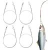 Casenly Lenze in Titanio con Girella, Pesca di Pesce Predatore, 4 Pezzi 7 x 7 in Acciaio da 30cm/18kg, Titanium Leader per Vari Tipi Pesca ad Esche Artificiali