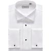 REXIUD Camicia da smoking da uomo, con colletto ad aletta, polsini francesi, plissettata sul davanti, camicia formale elasticizzata, a maniche lunghe, colore bianco, bianco, 16.5 Neck / 34-35 Sleeve